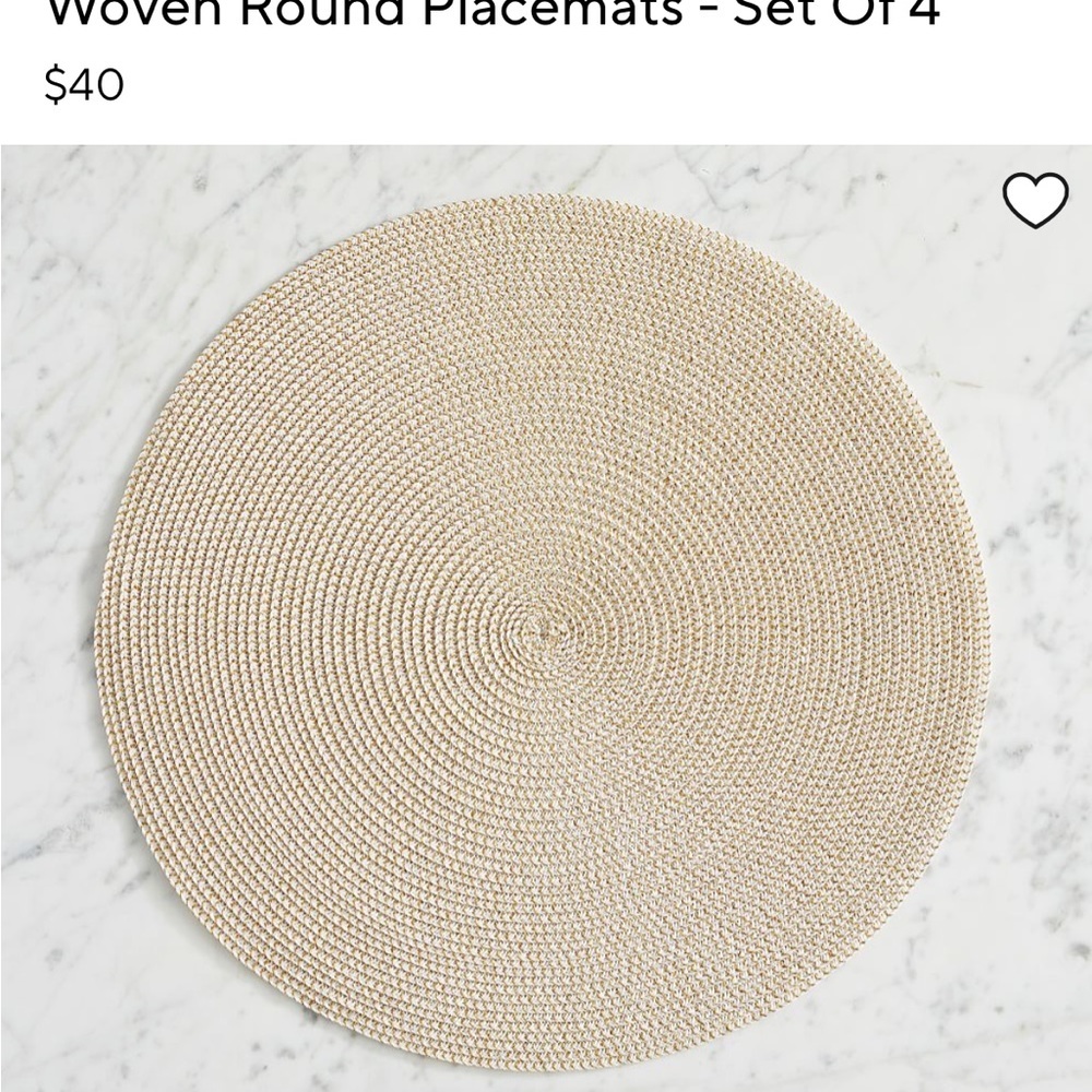 New Pottery Barn Woven Round Placemats (Sold out online 🔥